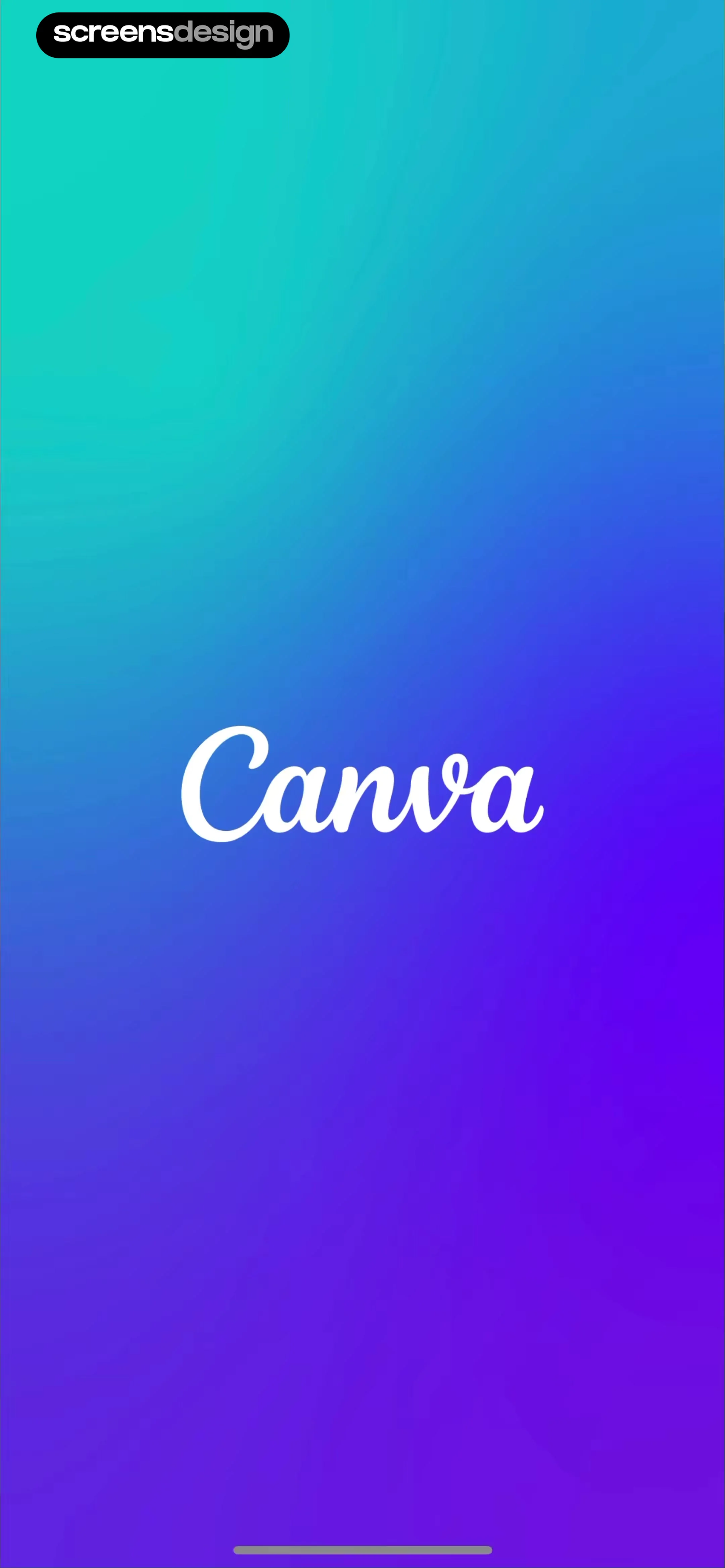 Canva splash screen with the wordmark on a blue gradient.