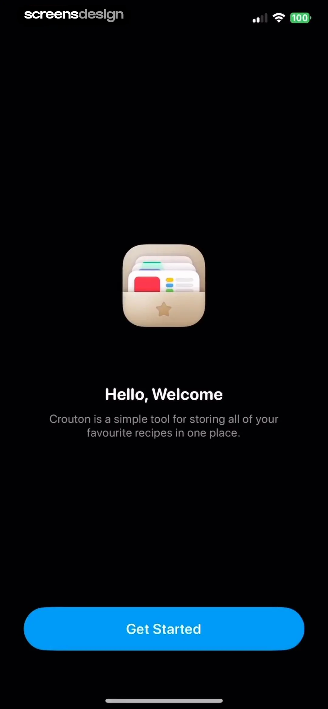 Crouton welcome. Hello, Get Started.