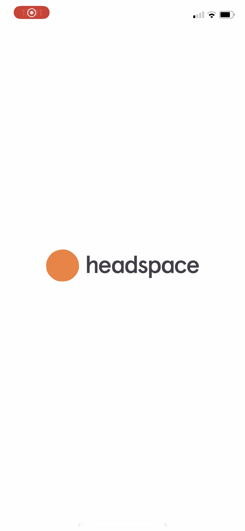 Headspace logo on a white splash screen.