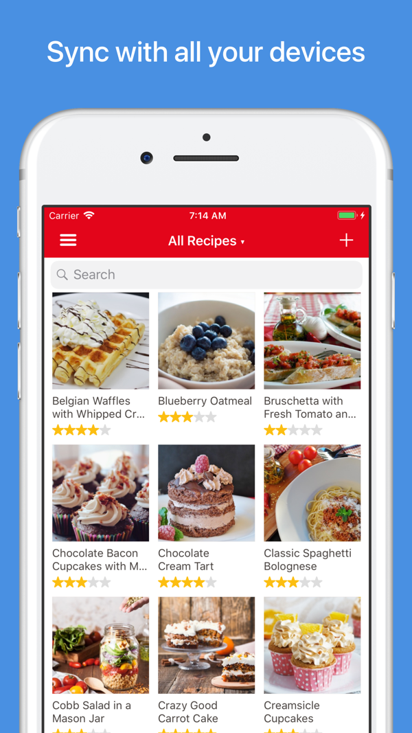 App Store shot of Paprika All Recipes grid.